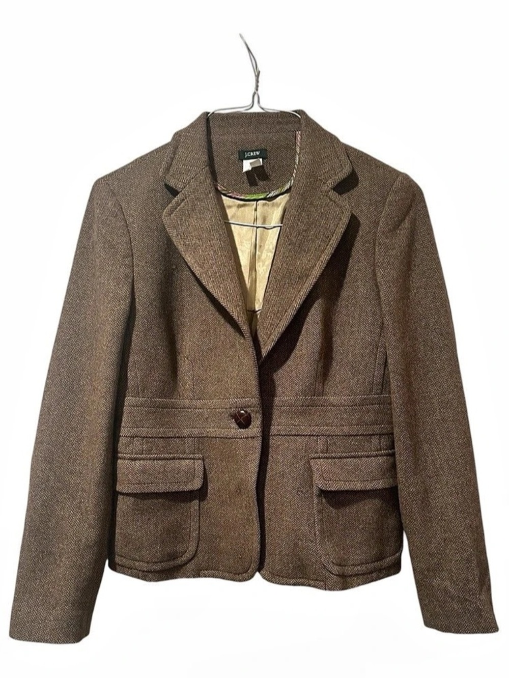 J.Crew Houndstooth Blazer in Brown Size 10
